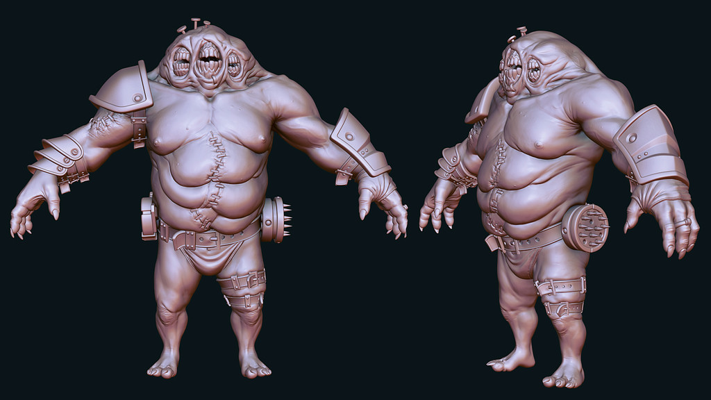 ZBrush screengrab of the unposed highpoly sculpt