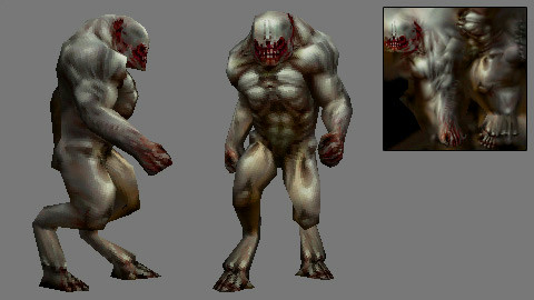 Rigged & posed Hell Knight 3d model, along with the true-resolution handpainted texture