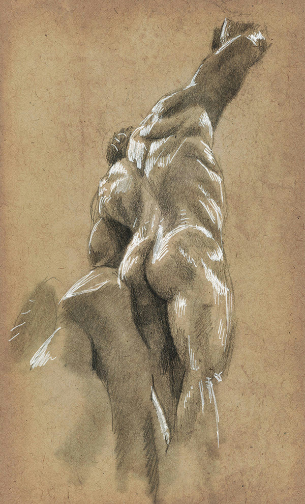 Drawing of a statue (can't remember which one) in the Musée D'Orsay